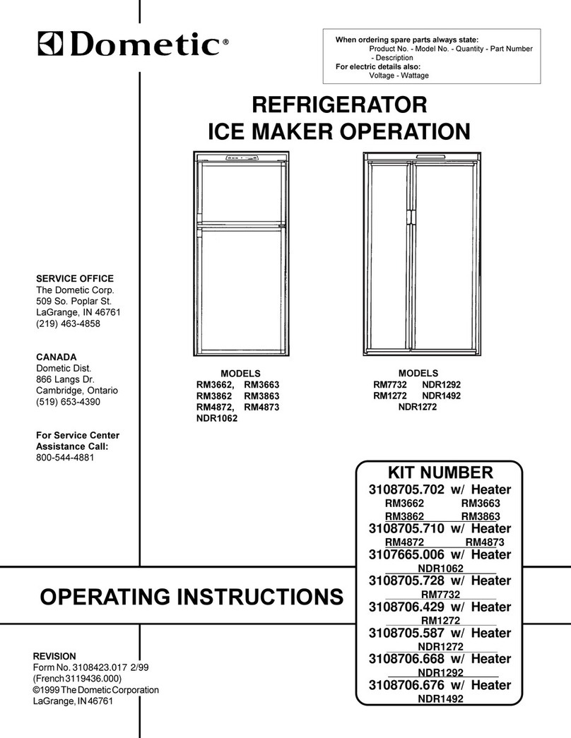 Dometic RM3662 operating instructions