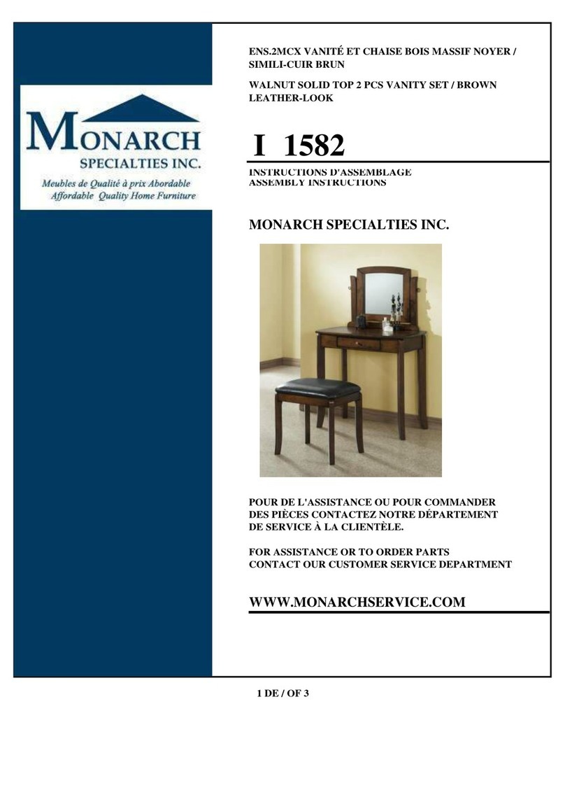 Monarch Specialties I 1582 Assembly instructions Monarch Specialties I 1582 Assembly instructions