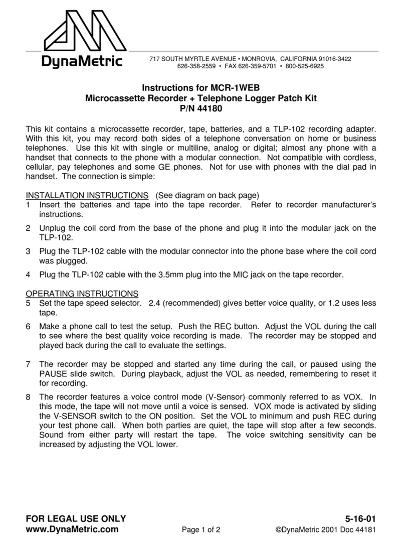 DynaMetric MCR-1WEB User manual