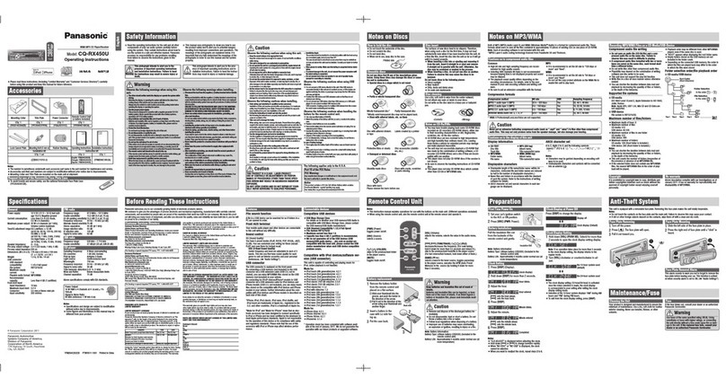 Panasonic CQ-RX450U User manual