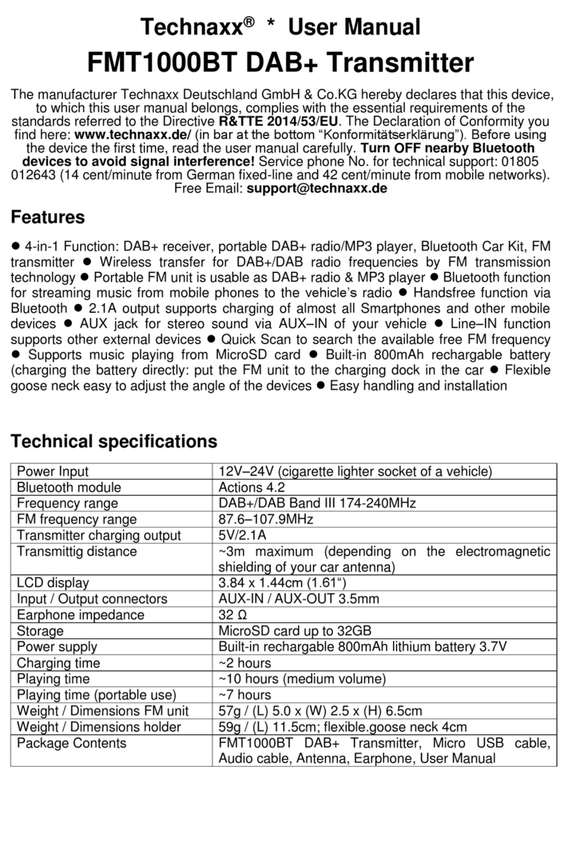 Technaxx FMT1000BT User manual