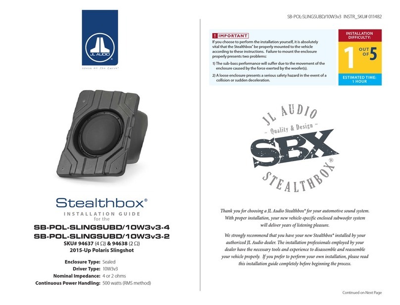 JL Audio Stealthbox SB-POL-SLINGSUBD/10W3v3-4 User manual