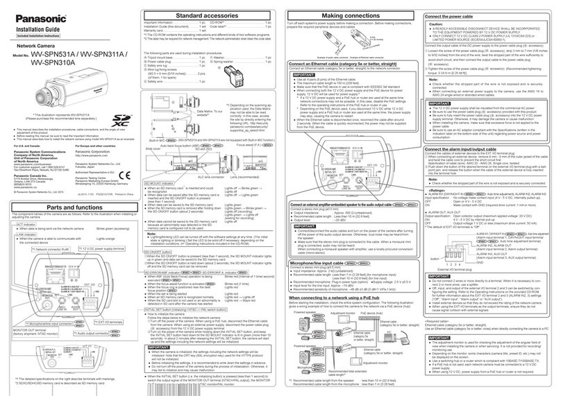 Panasonic WV-SPN531A installation guide