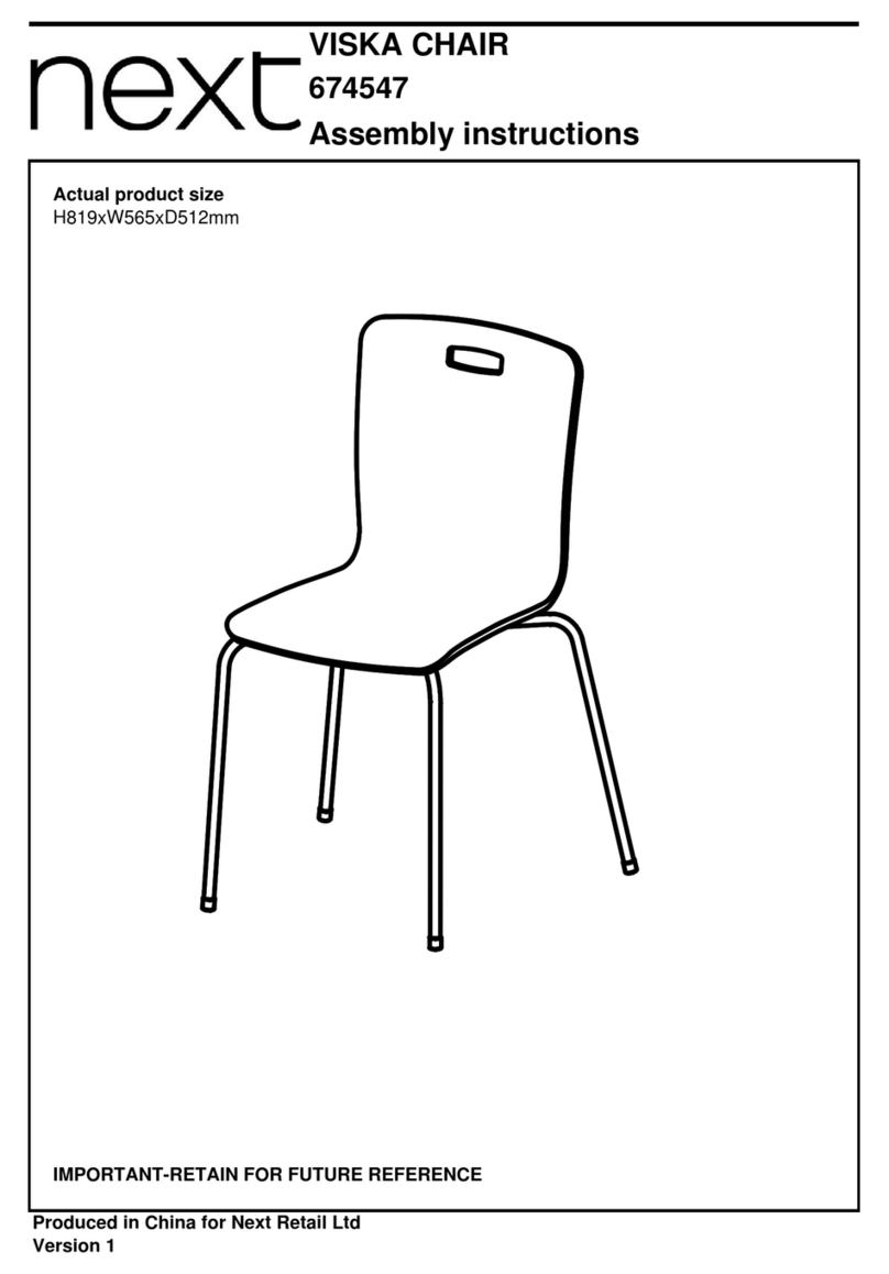 Next Retail VISKA CHAIR Assembly instructions/use and care manual