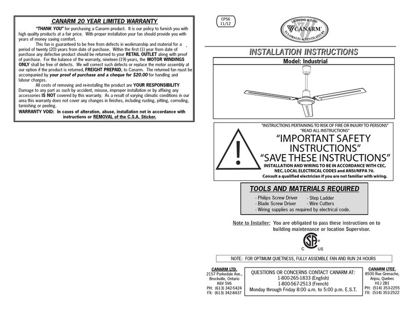 Canarm Industrial User manual Canarm Industrial User manual