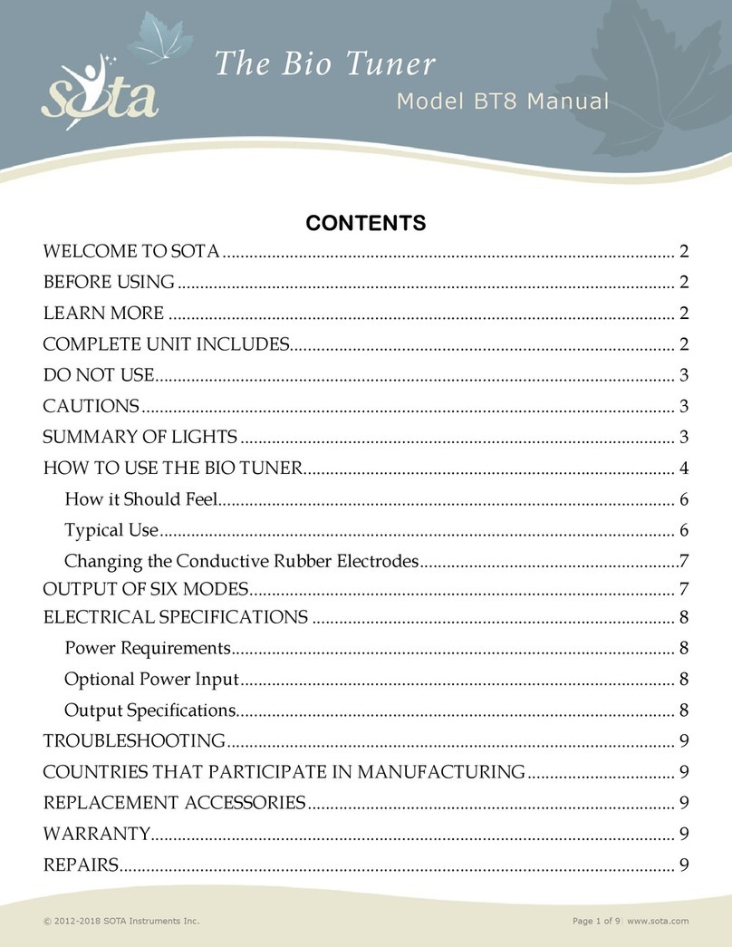 Sota Bio Tuner BT8 User manual