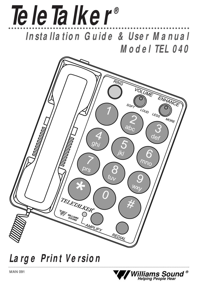 Williams Sound TeleTalker TEL 040 installation guide