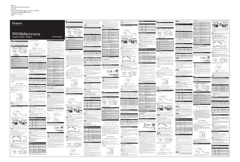 Oregon Scientific PRYSMAchrome BAR292A manual