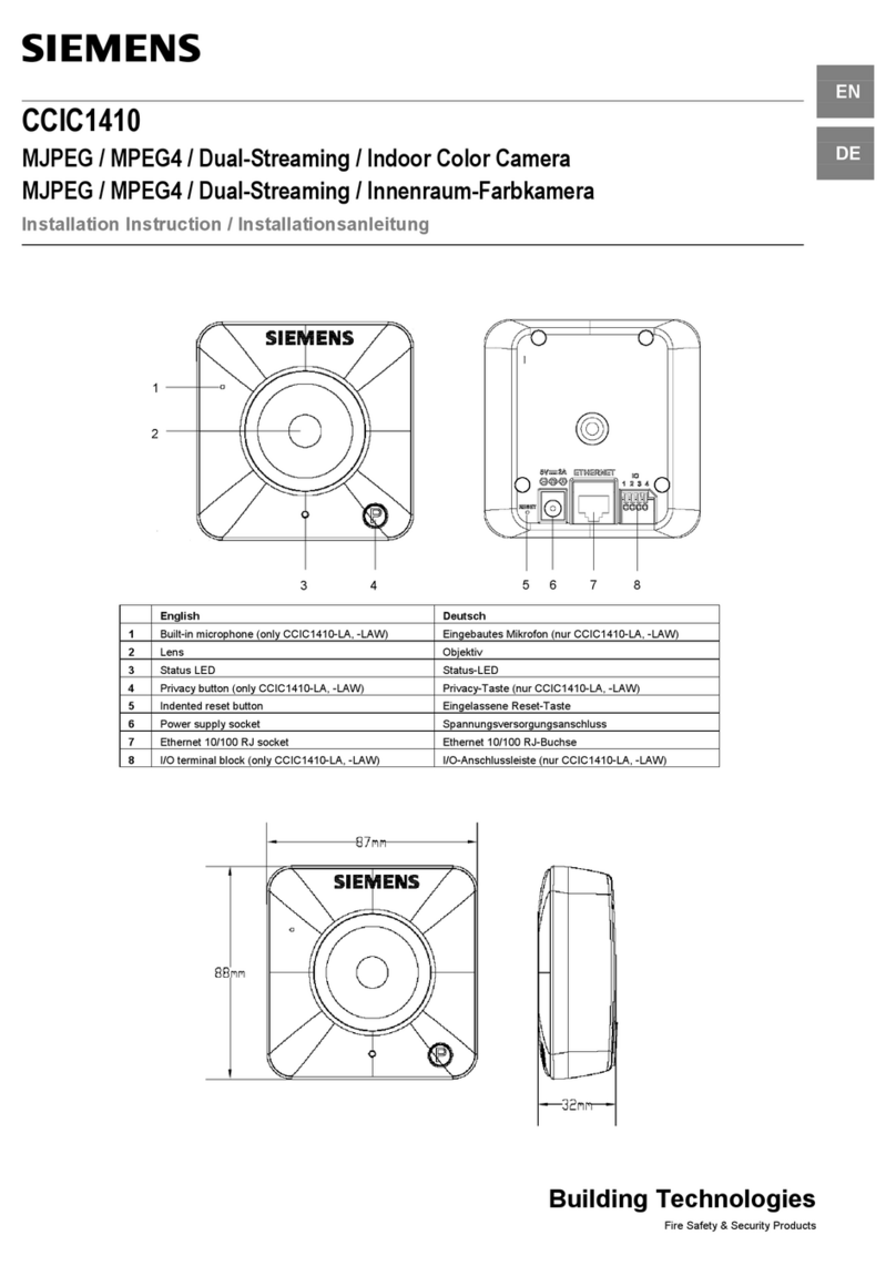 Siemens CCIC1410 Installation instruction