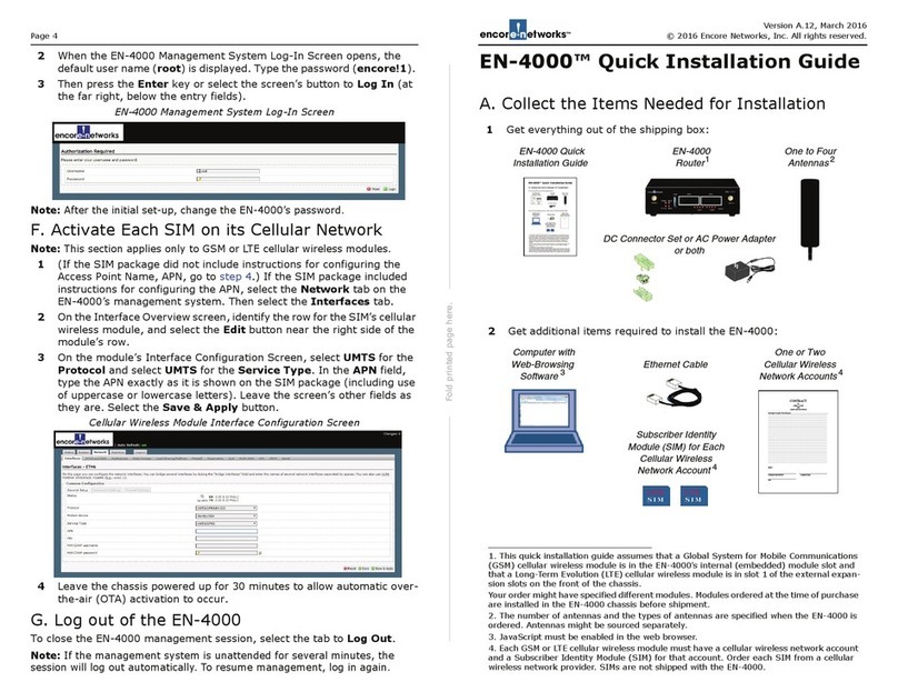 Encore Networks EN-4000 User manual
