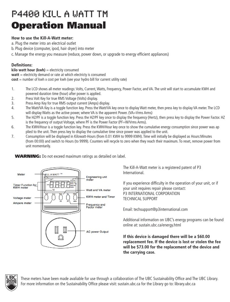 KILL A WATT P4400 Operation manual