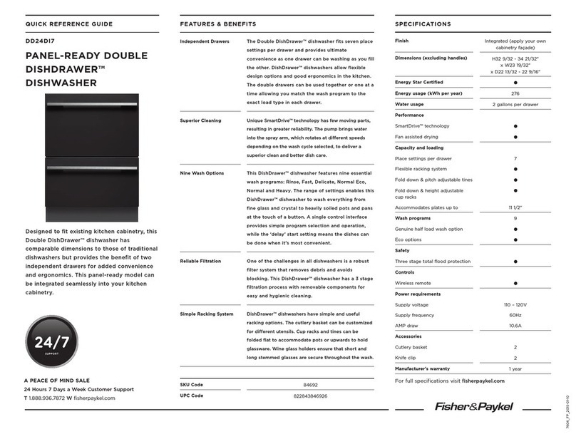 Fisher & Paykel DishDrawer DD24DI7 User manual