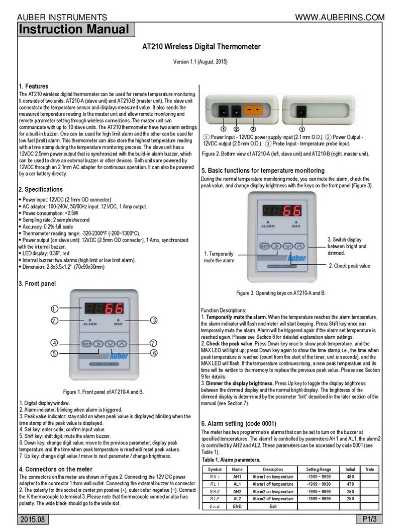 Auber Instruments AT210 instruction manual