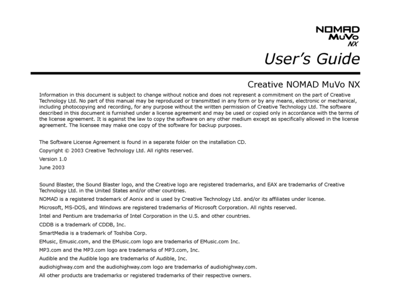 Creative NOMAD Muvo NX User manual