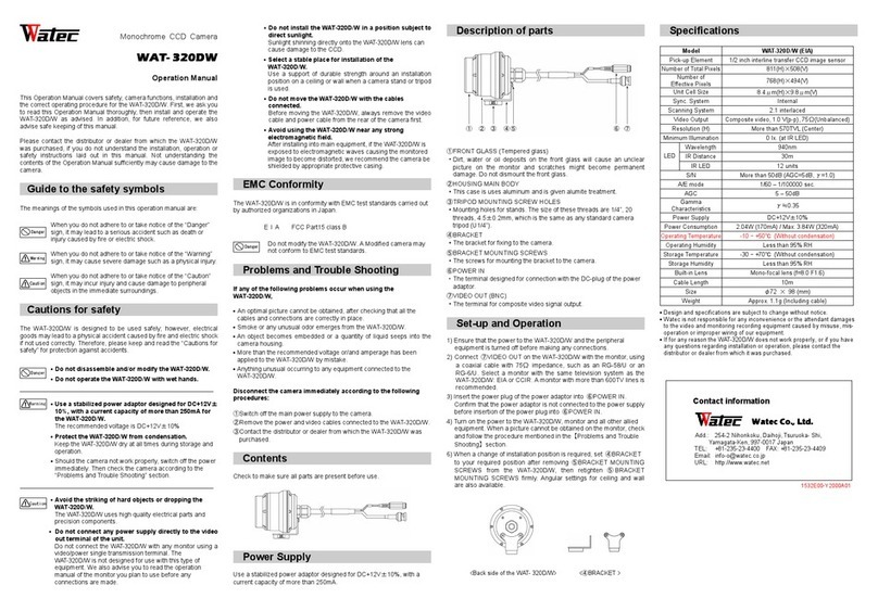 Watec WAT- 320DW User manual