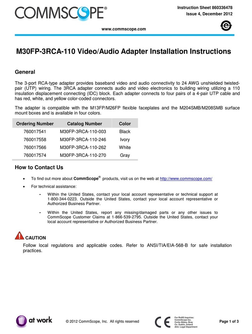 CommScope M30FP-3RCA-110 installation instructions
