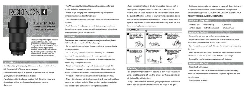 Rokinon IO3514-E User manual