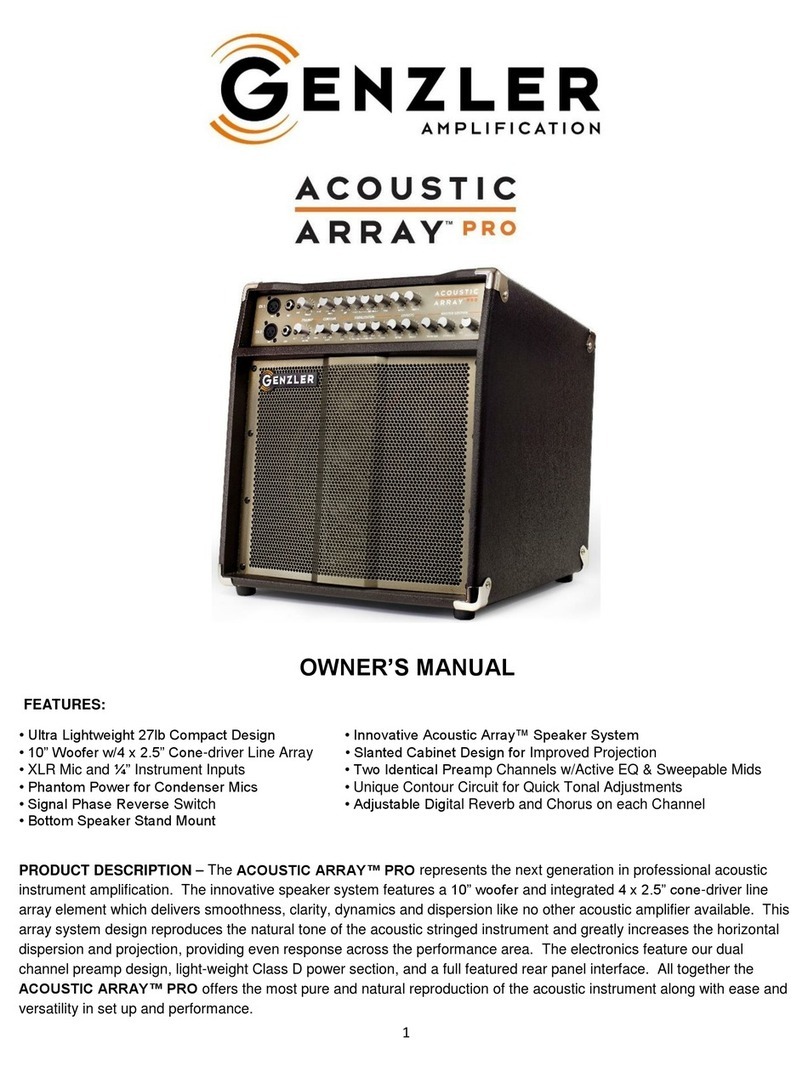 GENZLER ACOUSTIC ARRAY PRO owner's manual