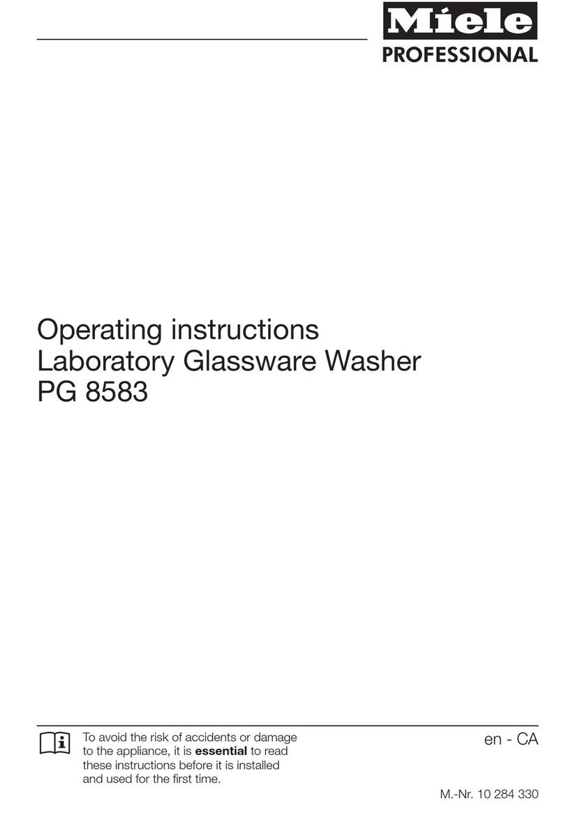 Miele professional PG 8583 operating instructions