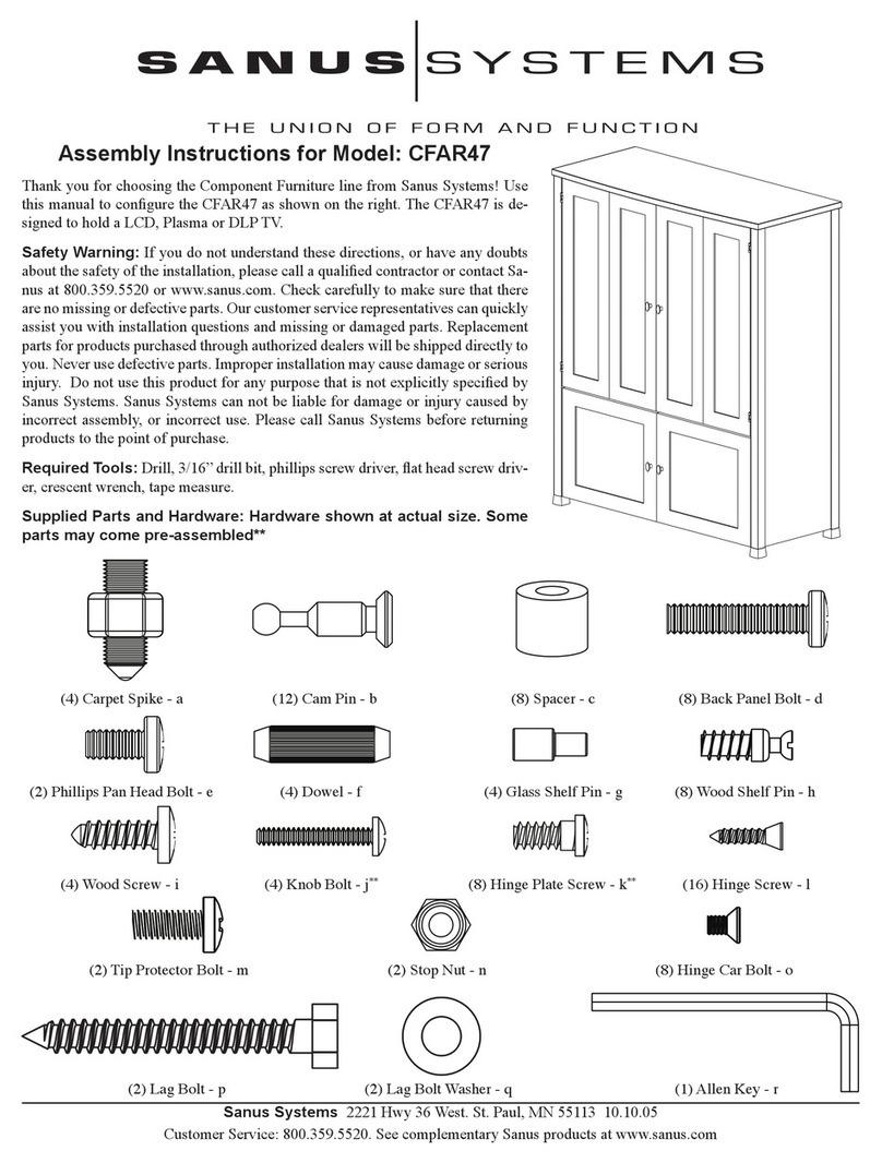 Sanus Systems CFAR47 Assembly instruction Sanus Systems CFAR47 Assembly instruction