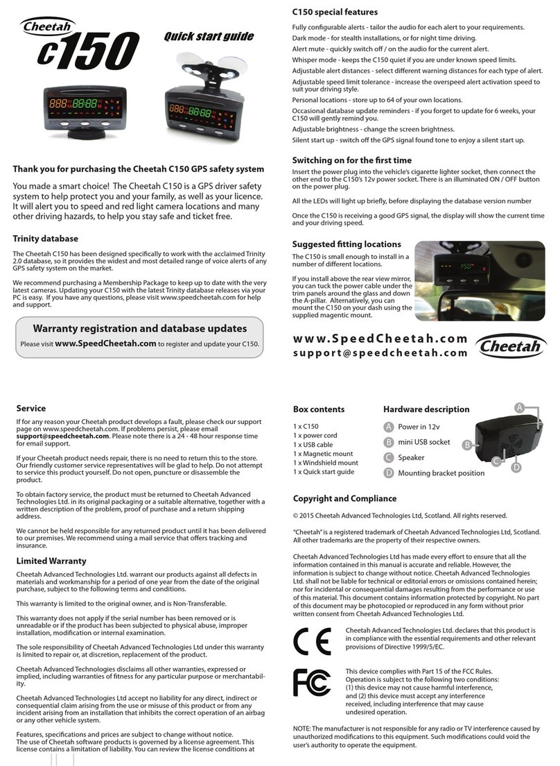 Cheetah C150 quick start guide