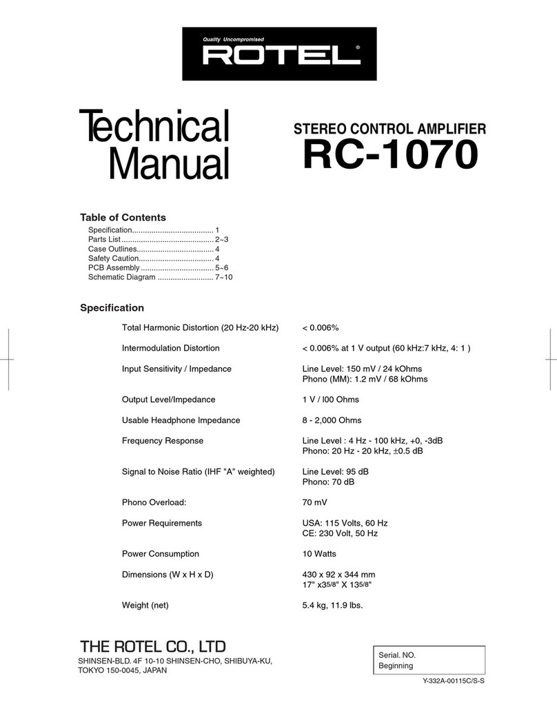 Rotel RC-1070 Technical manual
