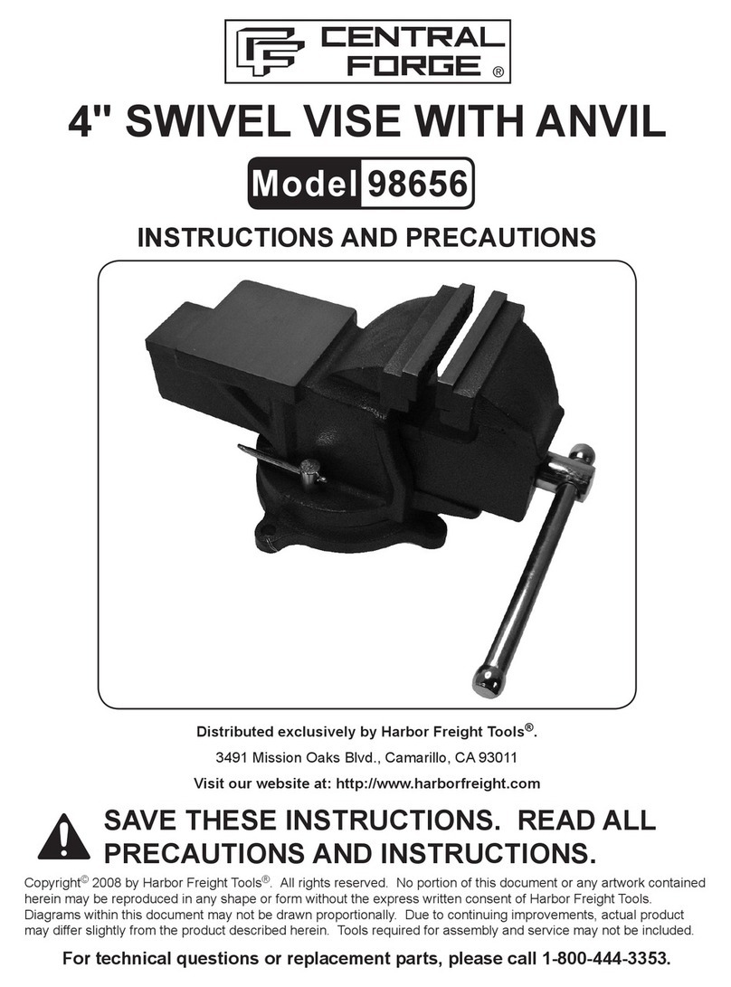 Central Forge 98656 Instructions and precautions