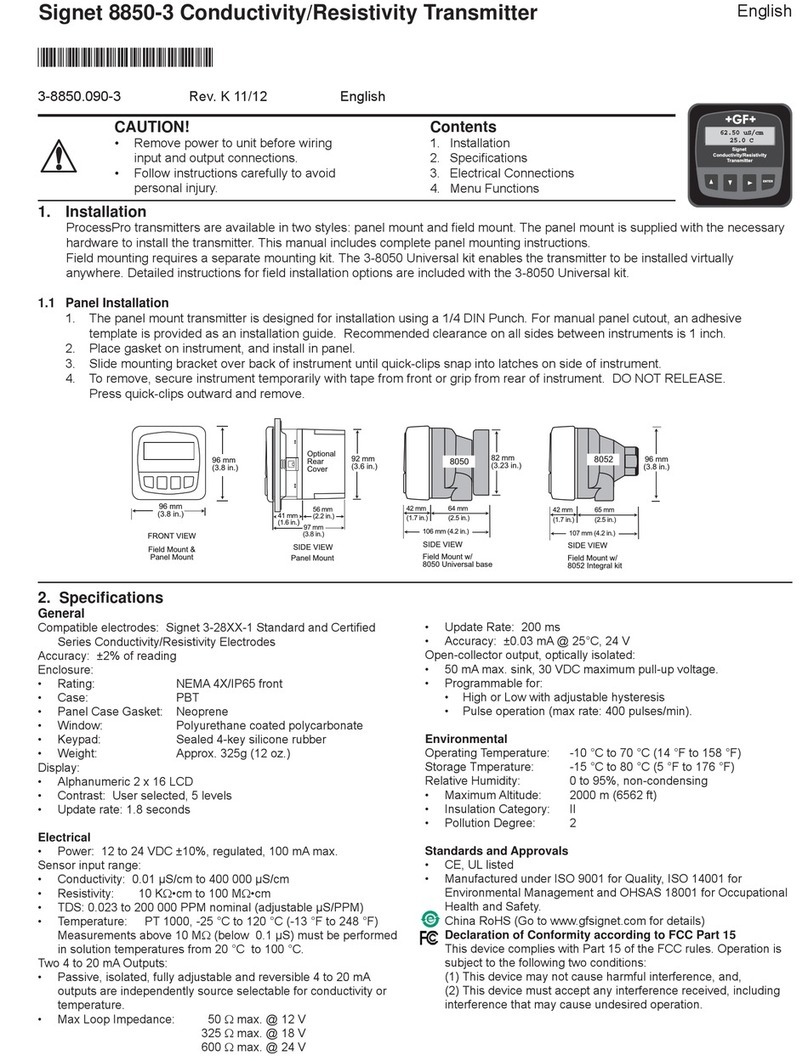 GF Signet 8850-3 manual