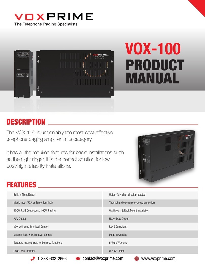 VoxPrime VOX-100 User manual