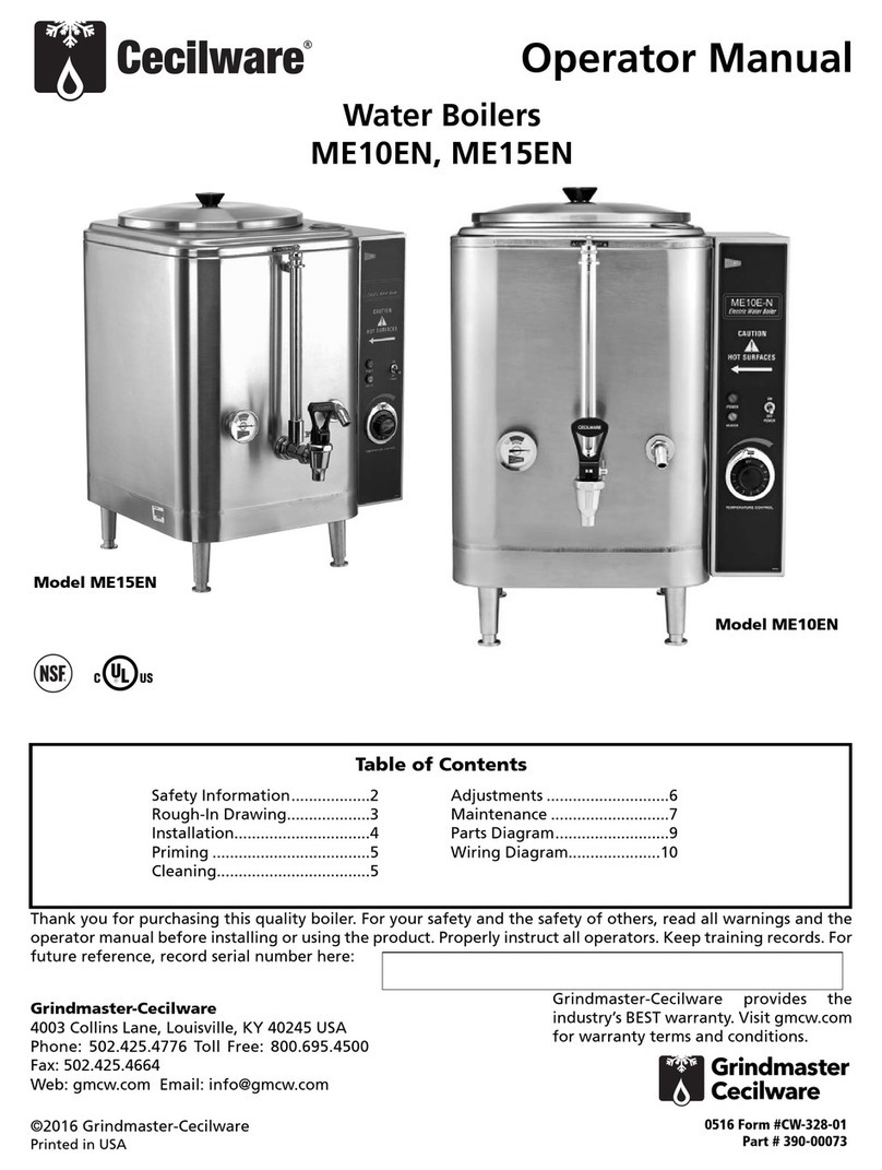 Cecilware ME10E-N Operator's manual