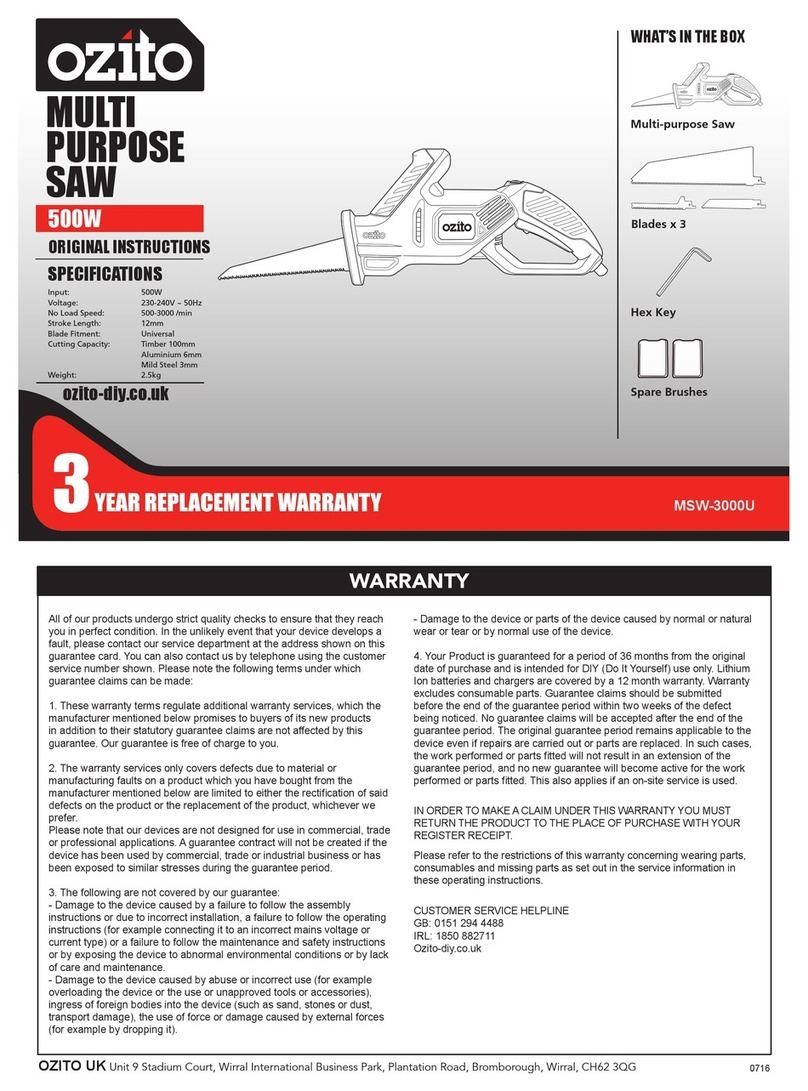 Ozito MSW-3000U User manual