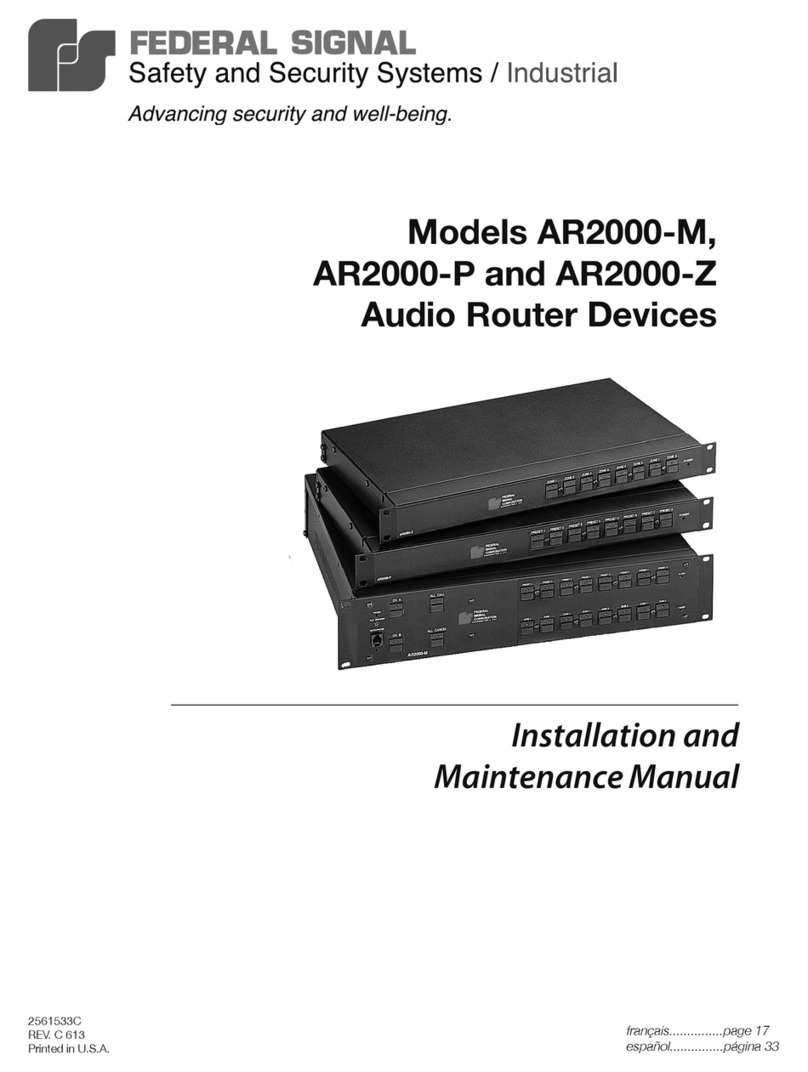 Federal Signal Corporation AR2000-M Installation and maintenance manual