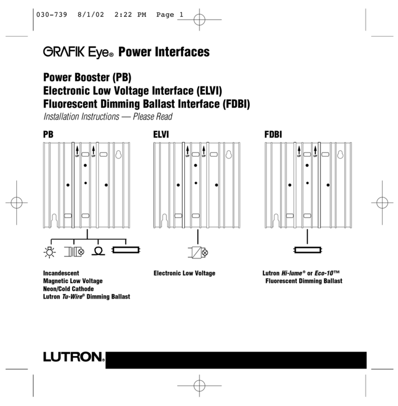 Lutron Electronics Grafik Eye PB User manual