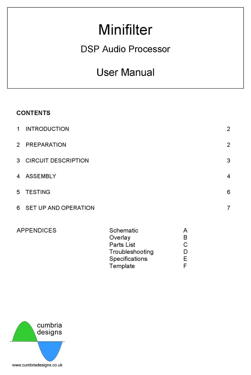 Cumbria Designs Minifilter user manual
