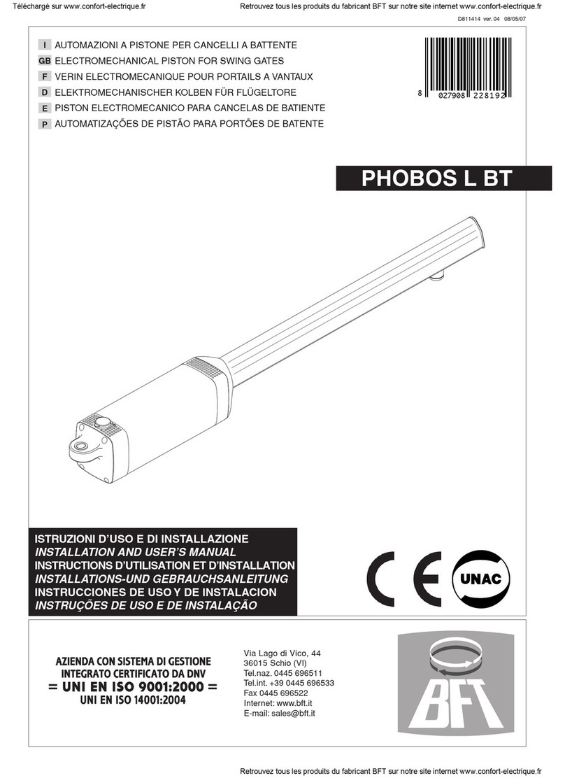 BFT PHOBOS L BT Installation and user manual