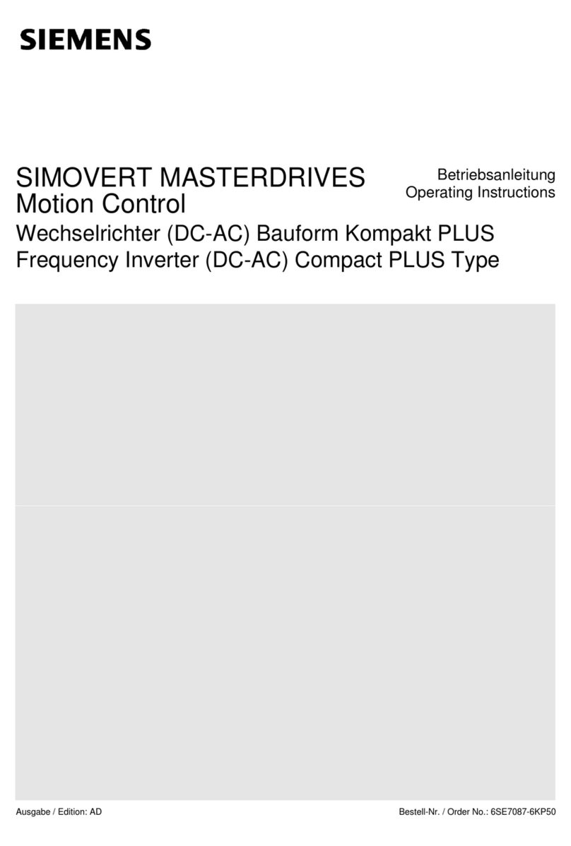 Siemens simovert masterdrives operating instructions