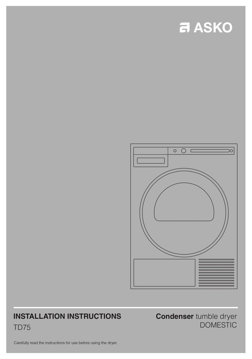 Asko TD75 Quick start guide Asko TD75 Quick start guide