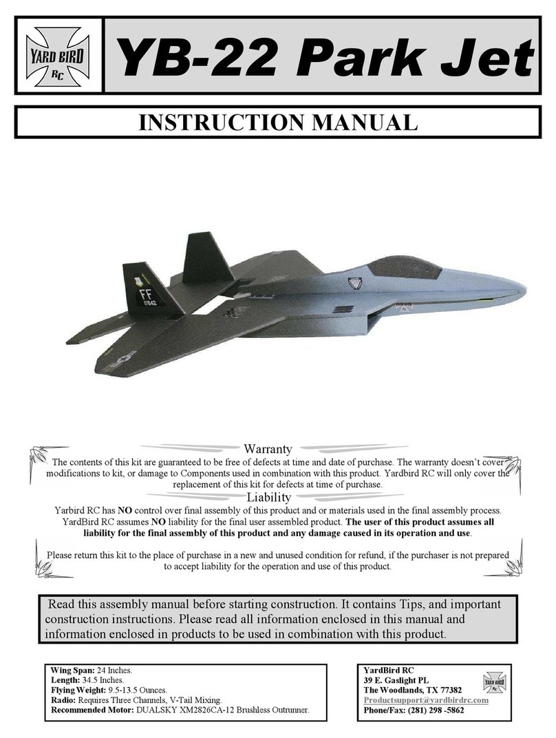 YardBird RC YB-22 Park Jet instruction manual