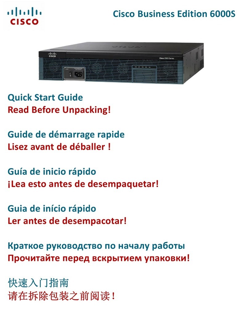Cisco Business Edition 6000S User manual Cisco Business Edition 6000S User manual