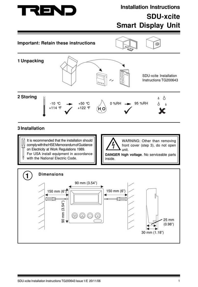 TREND SDU-xcite Installation instructions and owner's manuals