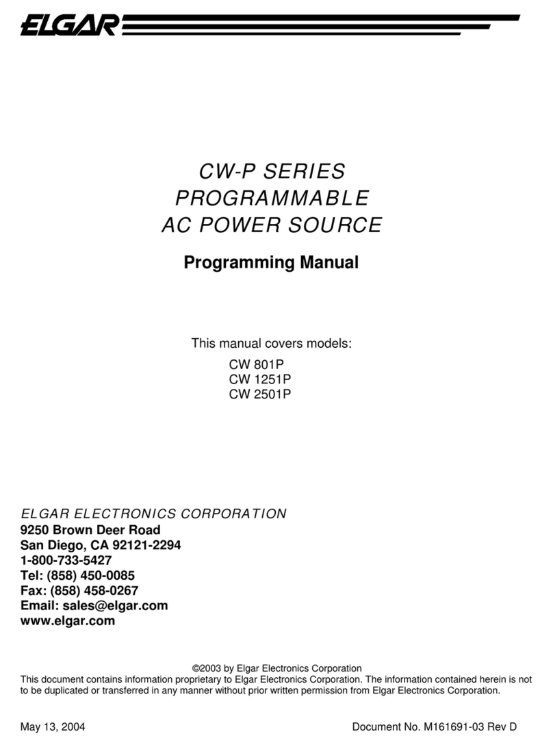 Elgar CW 801P Owner's manual