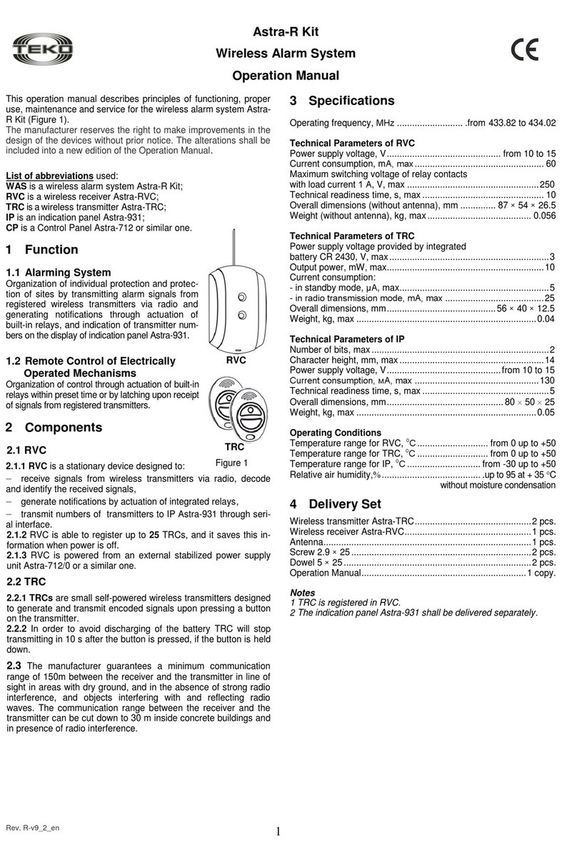 teko Astra-R Installation manual