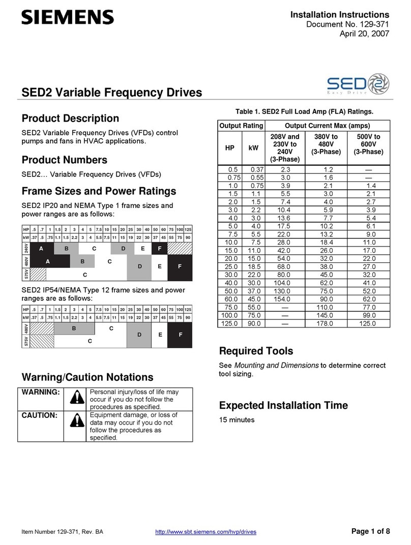 Siemens SED2 Series User manual