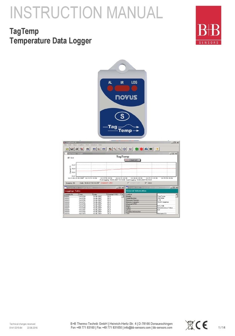B+B Sensors TagTemp instruction manual