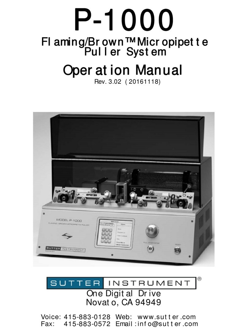 Sutter Instrument P-1000 User manual