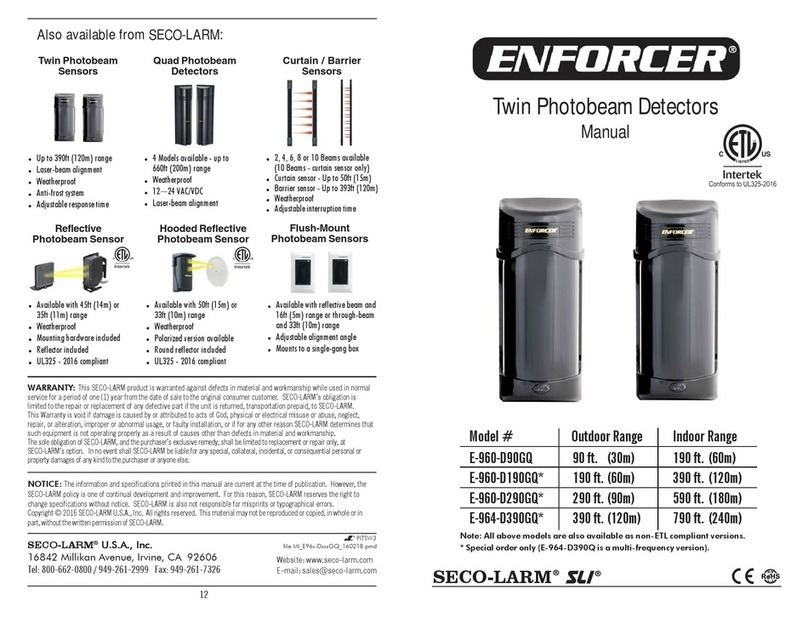 SECO-LARM E-960-D90GQ manual