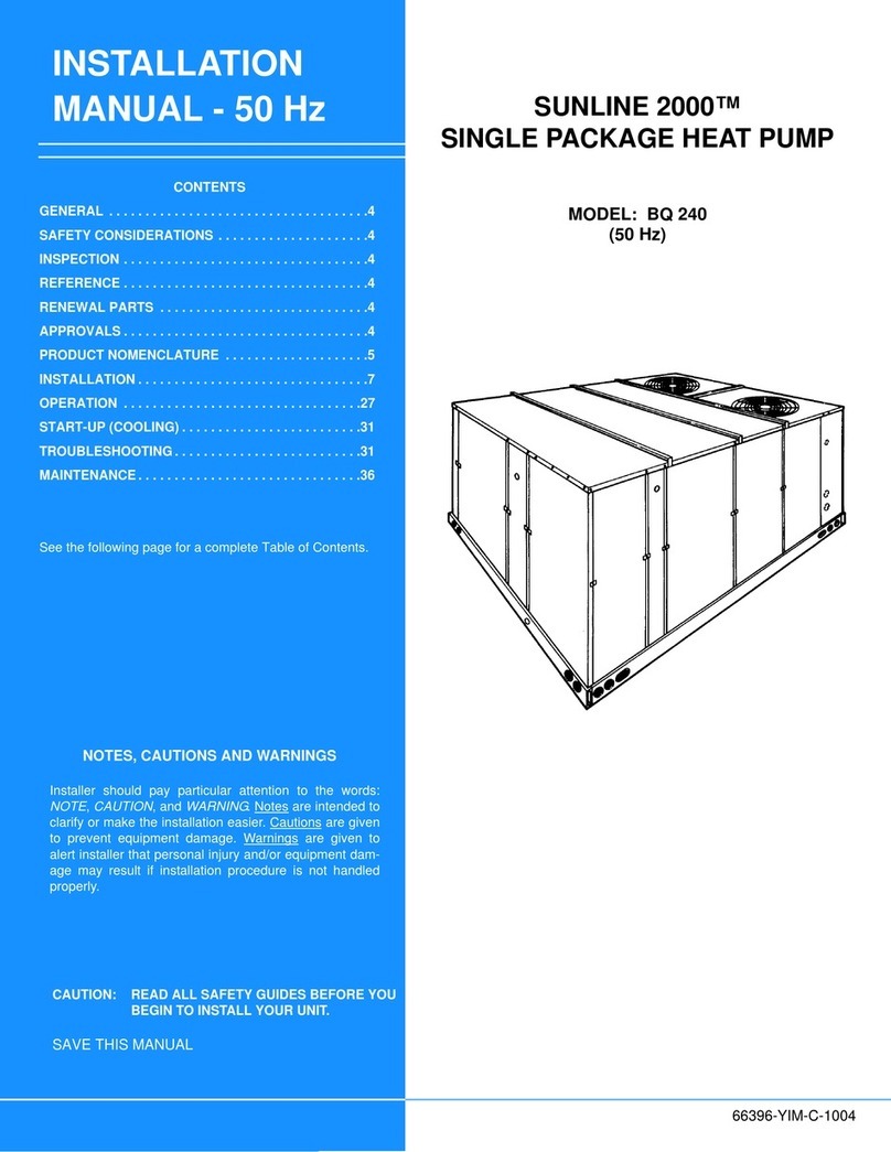 York Sunline 2000 installation manual