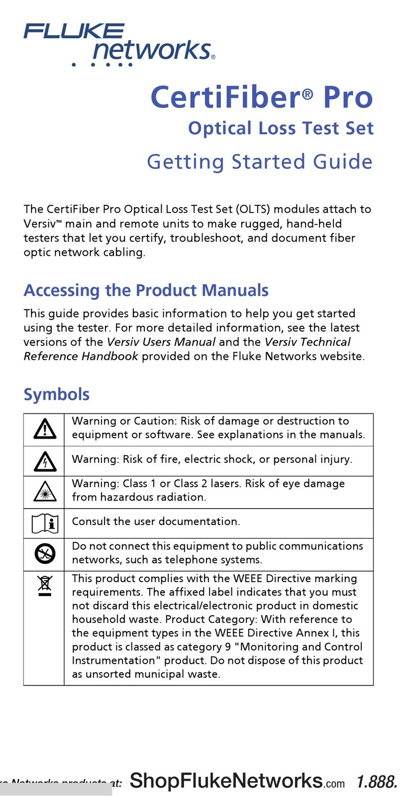 Fluke CertiFiber Pro User manual