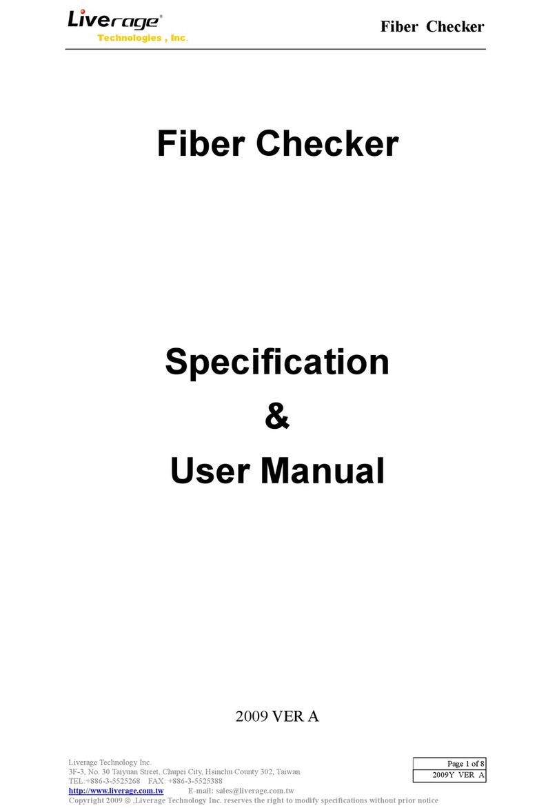 Liverage Fiber Checker User manual and specifications
