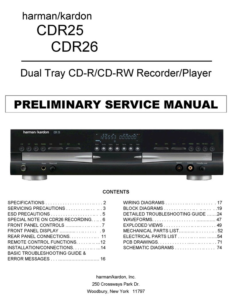 Harman Kardon CDR 25 User manual